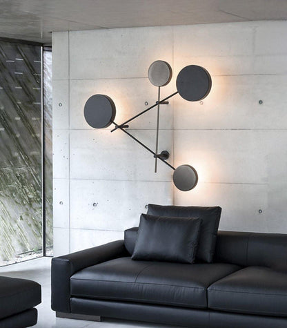 Lride Wall Lamp | Metal, Iron, Acrylic | Black, Gray + Black