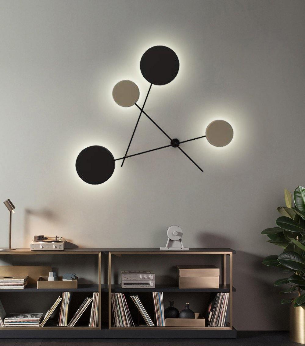 Lride Wall Lamp | Metal, Iron, Acrylic | Black, Gray + Black