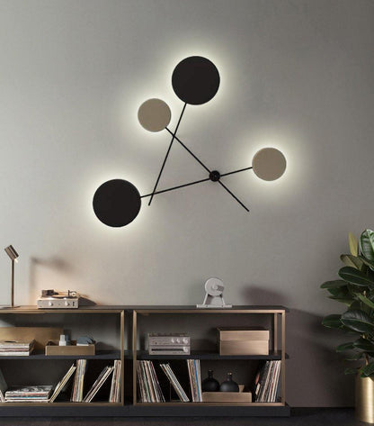 Lride Wall Lamp | Metal, Iron, Acrylic | Black, Gray + Black