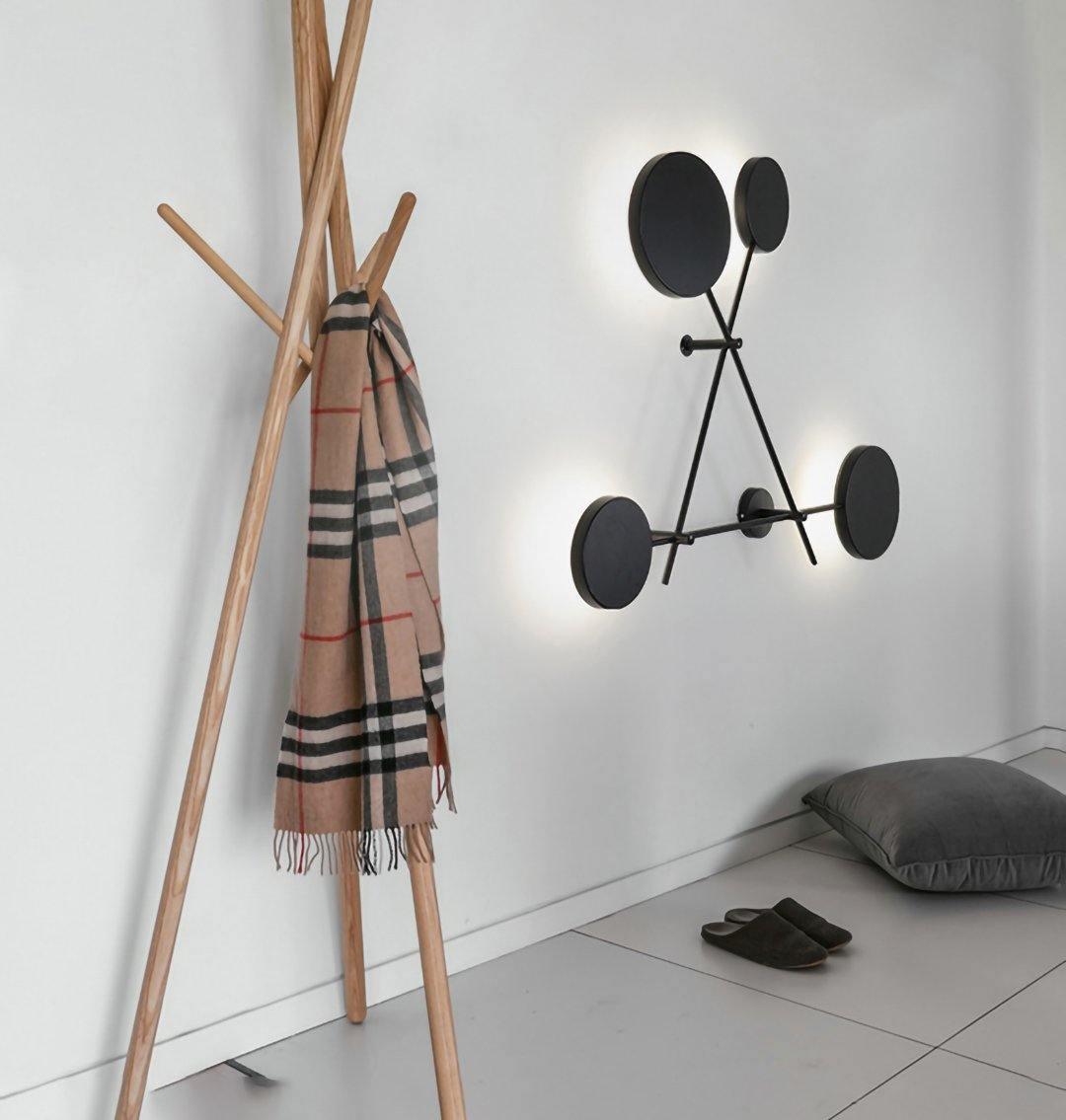 Lride Wall Lamp | Metal, Iron, Acrylic | Black, Gray + Black