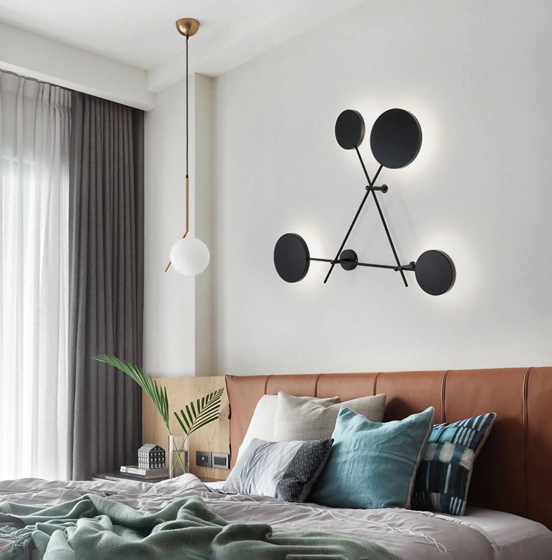 Lride Wall Lamp | Metal, Iron, Acrylic | Black, Gray + Black