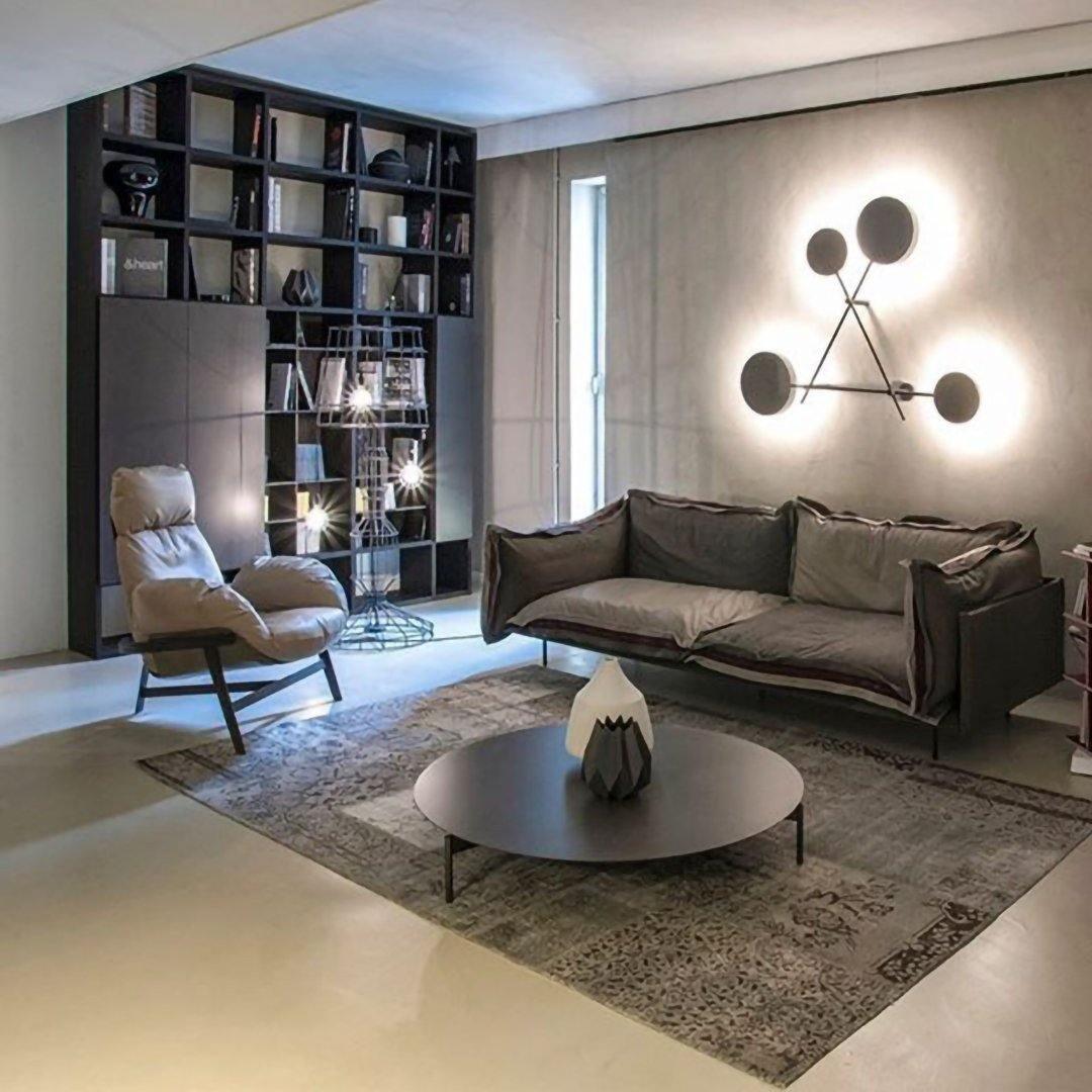 Lride Wall Lamp | Metal, Iron, Acrylic | Black, Gray + Black