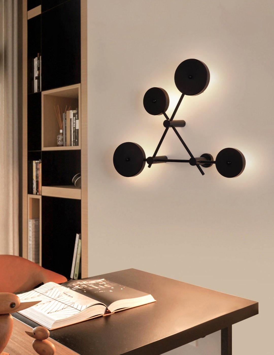 Lride Wall Lamp | Metal, Iron, Acrylic | Black, Gray + Black
