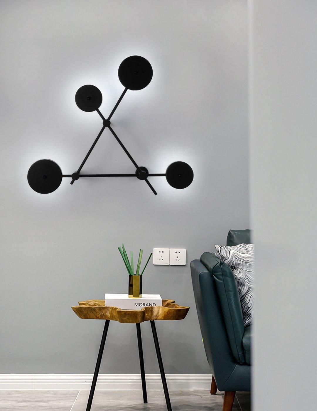 Lride Wall Lamp | Metal, Iron, Acrylic | Black, Gray + Black