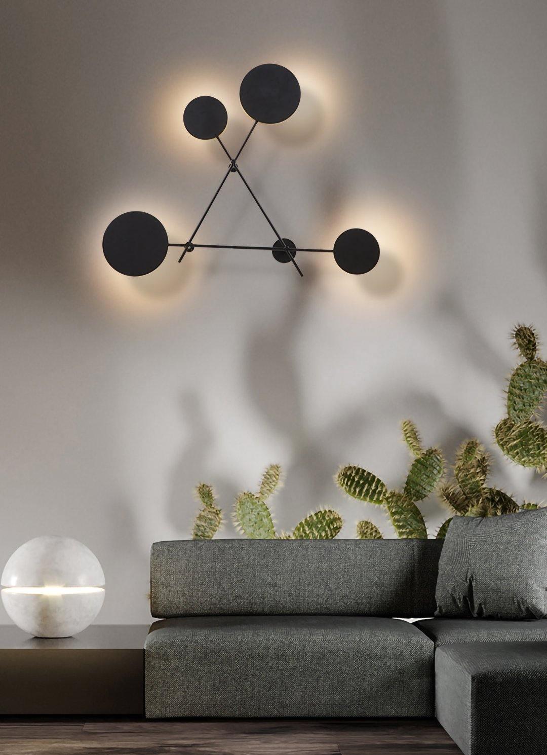 Lride Wall Lamp | Metal, Iron, Acrylic | Black, Gray + Black