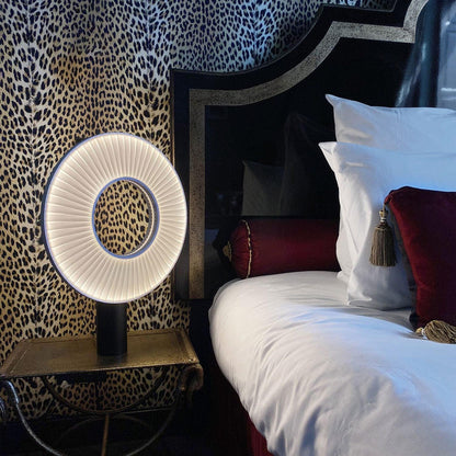 Vespera Table Lamp | Metal & Fabric | Black and White