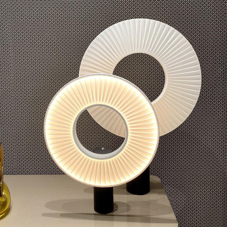 Vespera Table Lamp | Metal & Fabric | Black and White