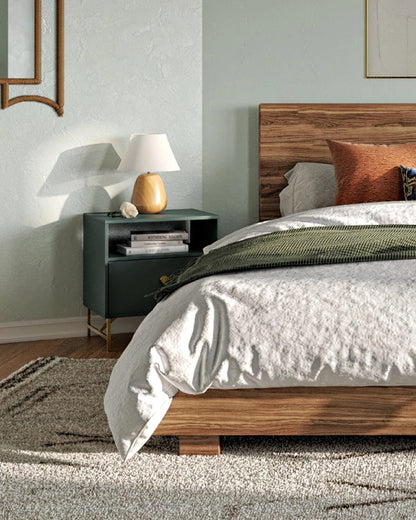 Irving Wood Table Lamp | Wood & Fabric | White