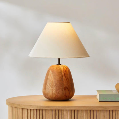 Irving Wood Table Lamp | Wood & Fabric | White