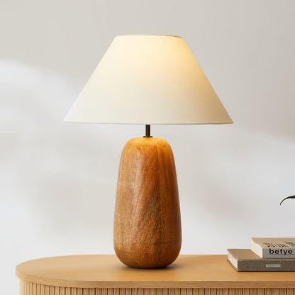 Irving Wood Table Lamp | Wood & Fabric | White
