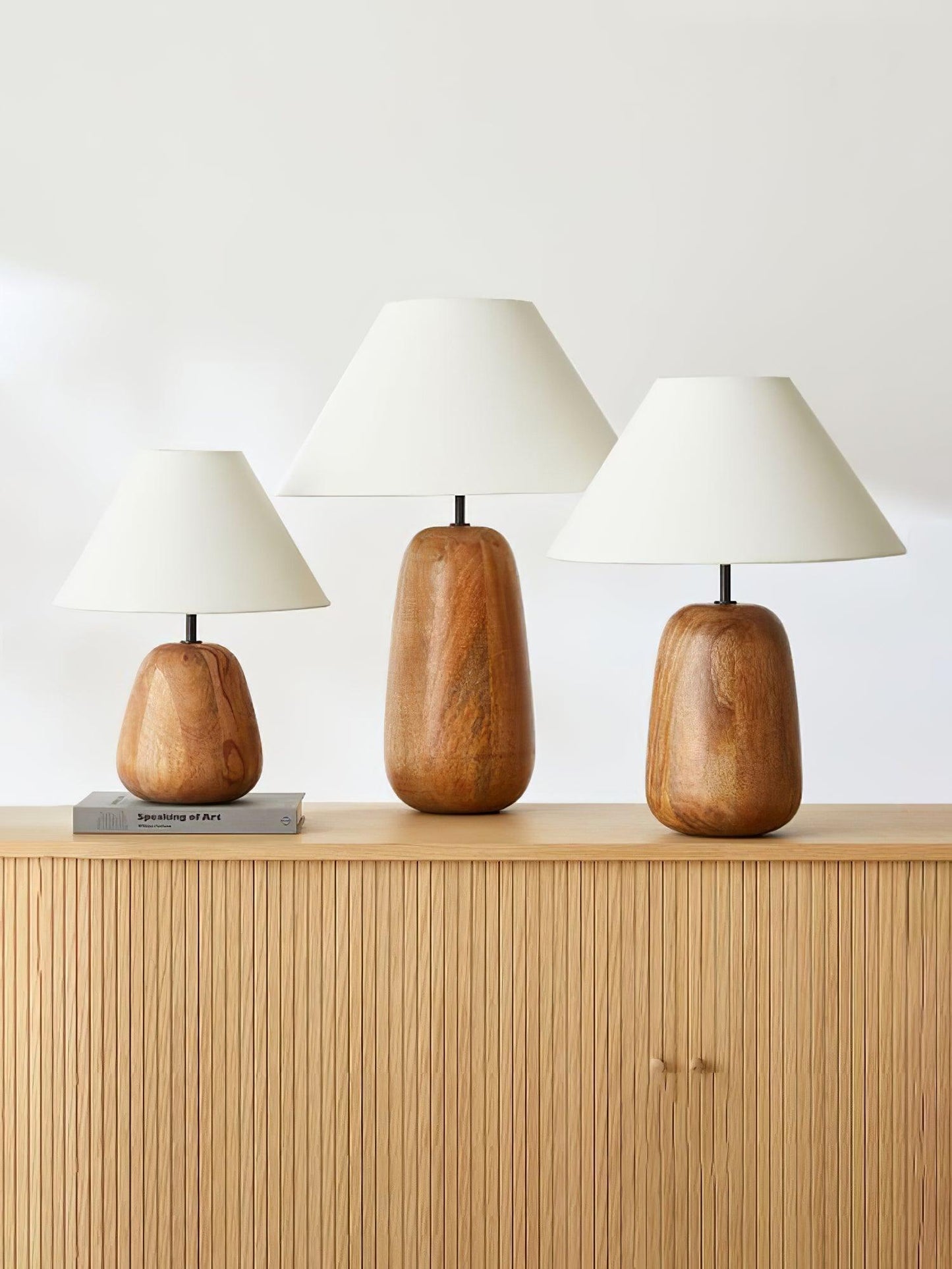Irving Wood Table Lamp | Wood & Fabric | White