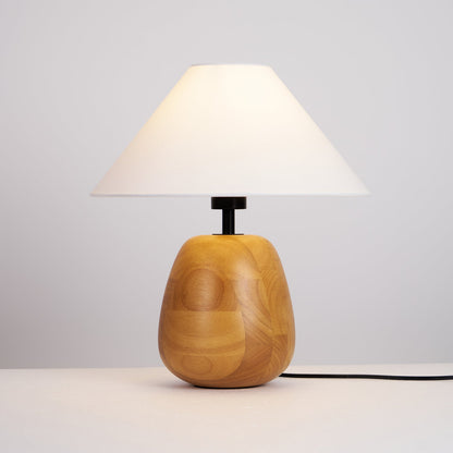 Irving Wood Table Lamp | Wood & Fabric | White