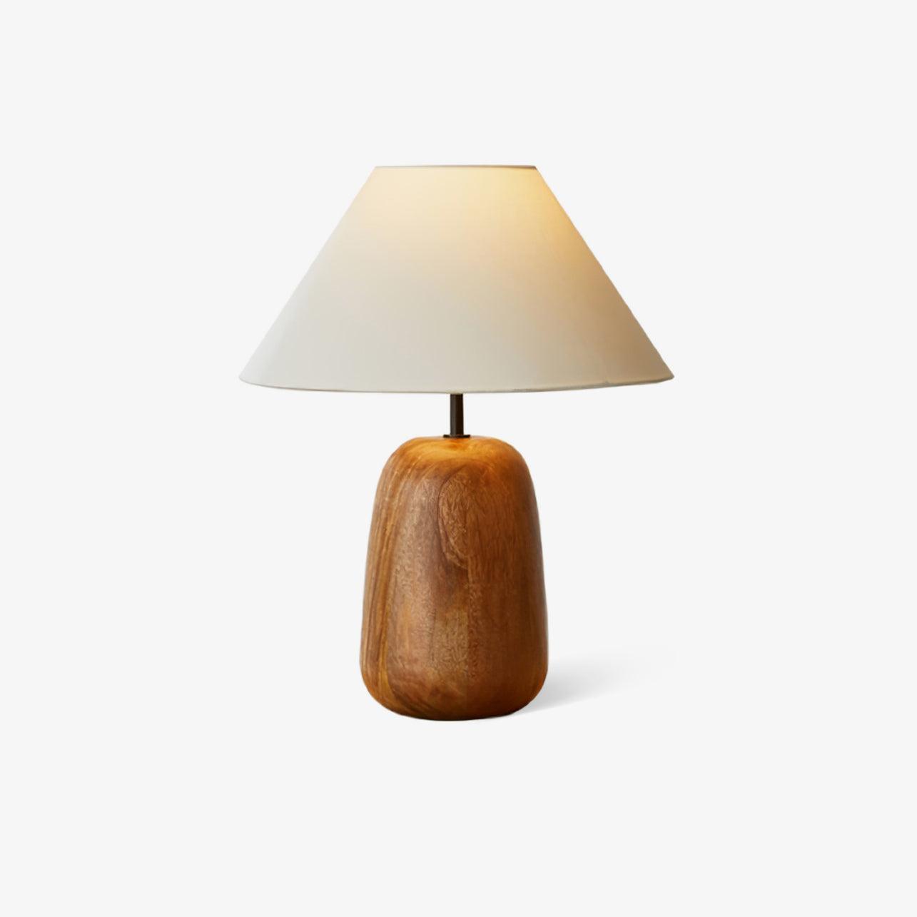 Irving Wood Table Lamp | Wood & Fabric | White