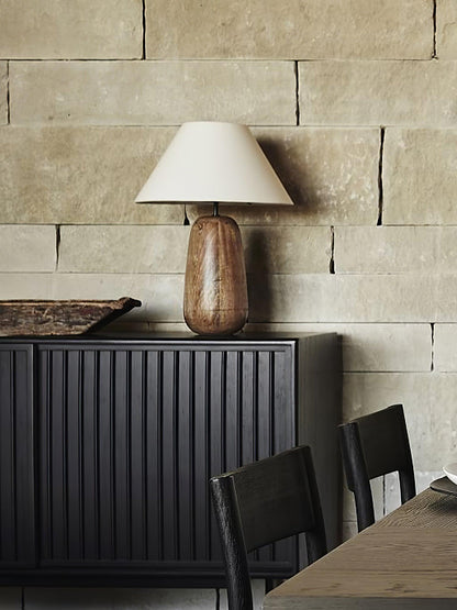 Irving Wood Table Lamp | Wood & Fabric | White