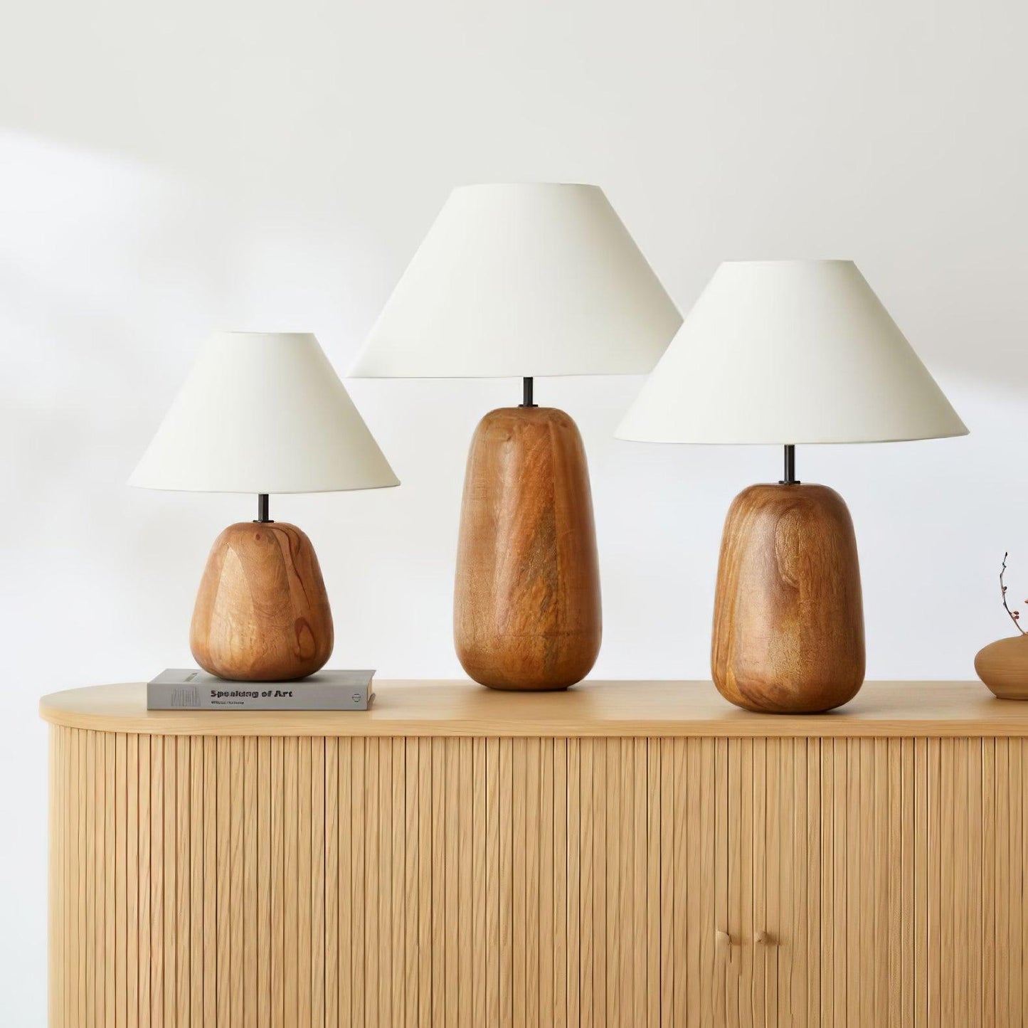 Irving Wood Table Lamp | Wood & Fabric | White