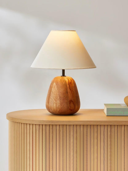 Irving Wood Table Lamp | Wood & Fabric | White