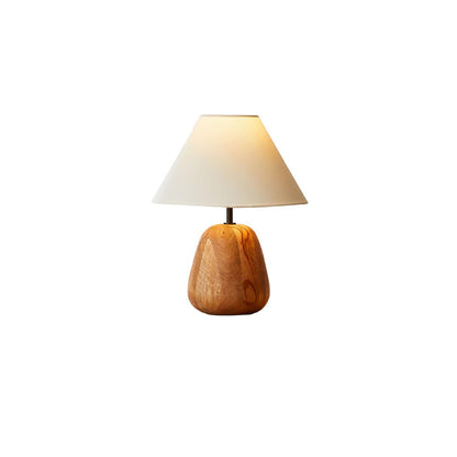 Irving Wood Table Lamp | Wood & Fabric | White
