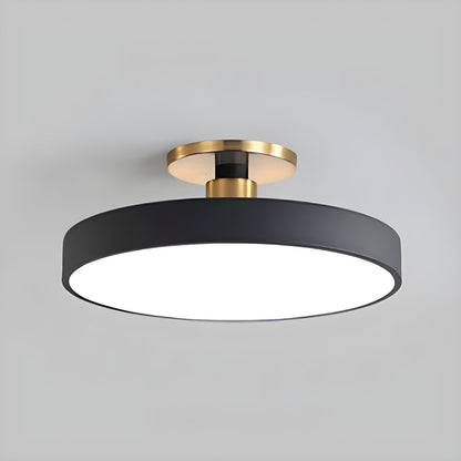 Isla Flush Mount Ceiling Lamp | Black and Gold Metal | 30cm or 40cm Diameter