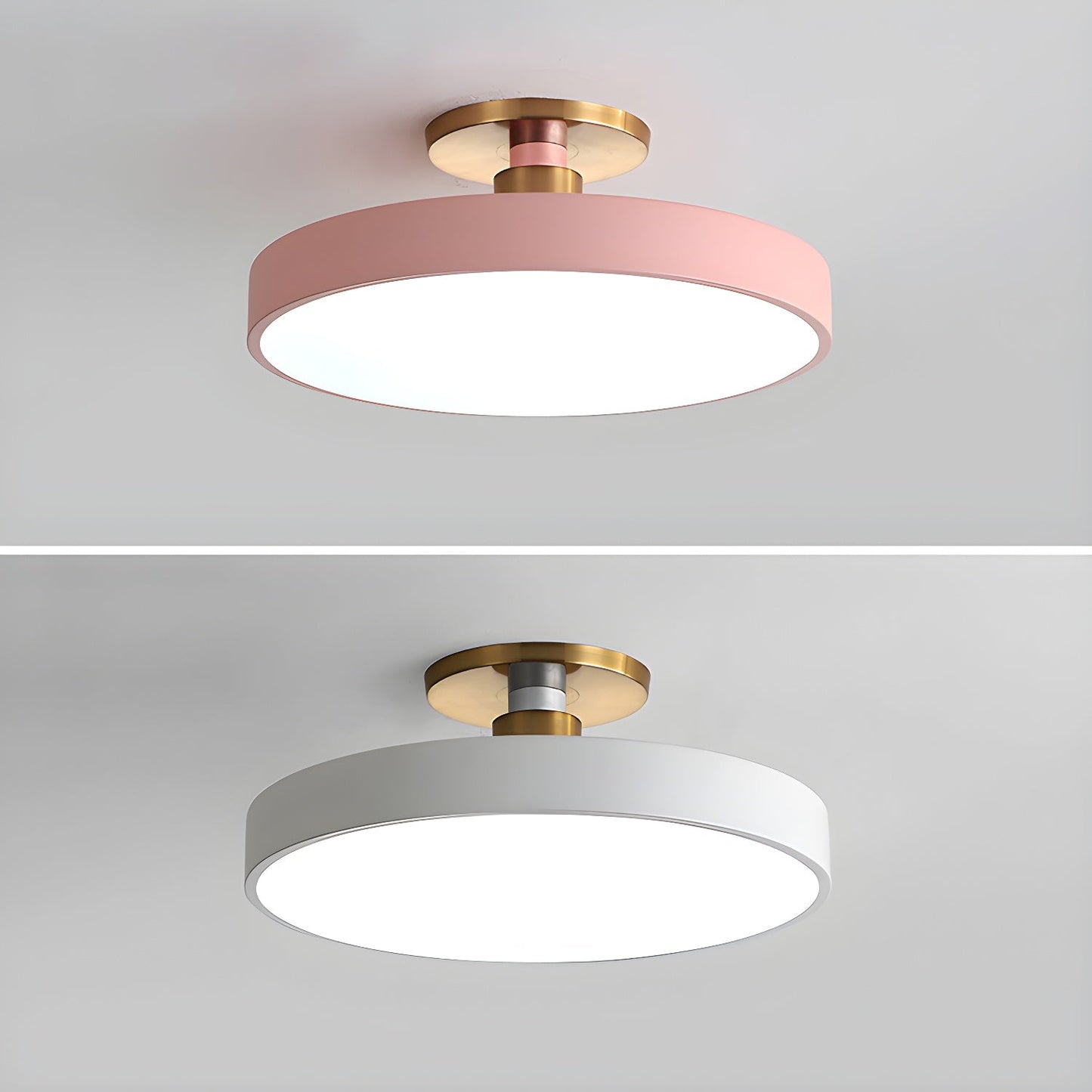 Isla Flush Mount Ceiling Lamp | Black and Gold Metal | 30cm or 40cm Diameter