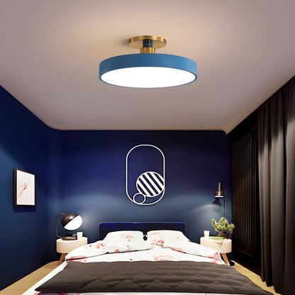 Isla Flush Mount Ceiling Lamp | Black and Gold Metal | 30cm or 40cm Diameter
