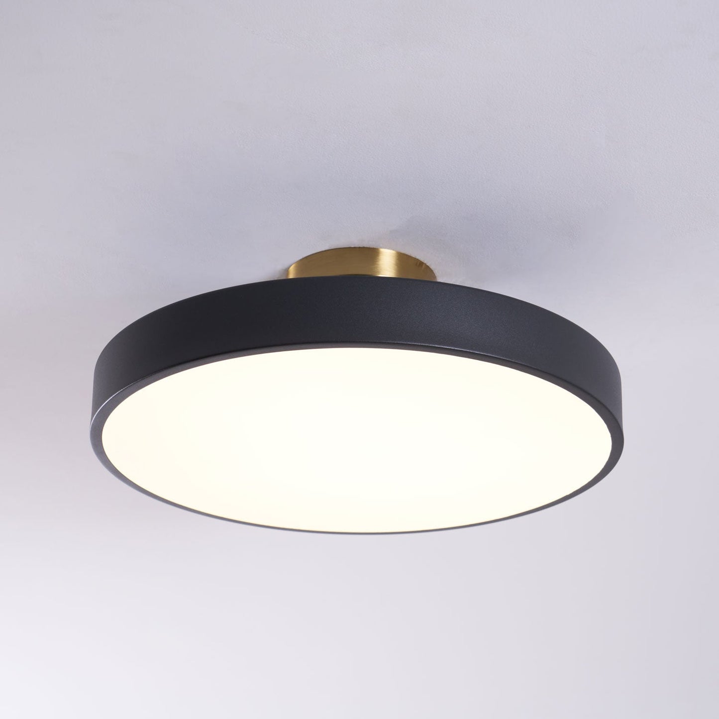 Isla Flush Mount Ceiling Lamp | Black and Gold Metal | 30cm or 40cm Diameter