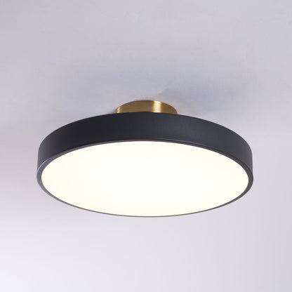 Isla Flush Mount Ceiling Lamp | Black and Gold Metal | 30cm or 40cm Diameter