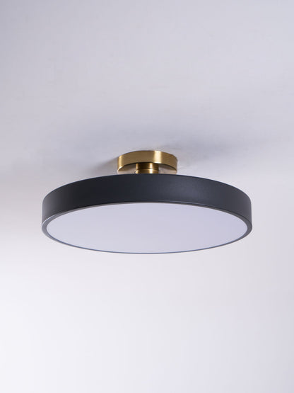 Isla Flush Mount Ceiling Lamp | Black and Gold Metal | 30cm or 40cm Diameter