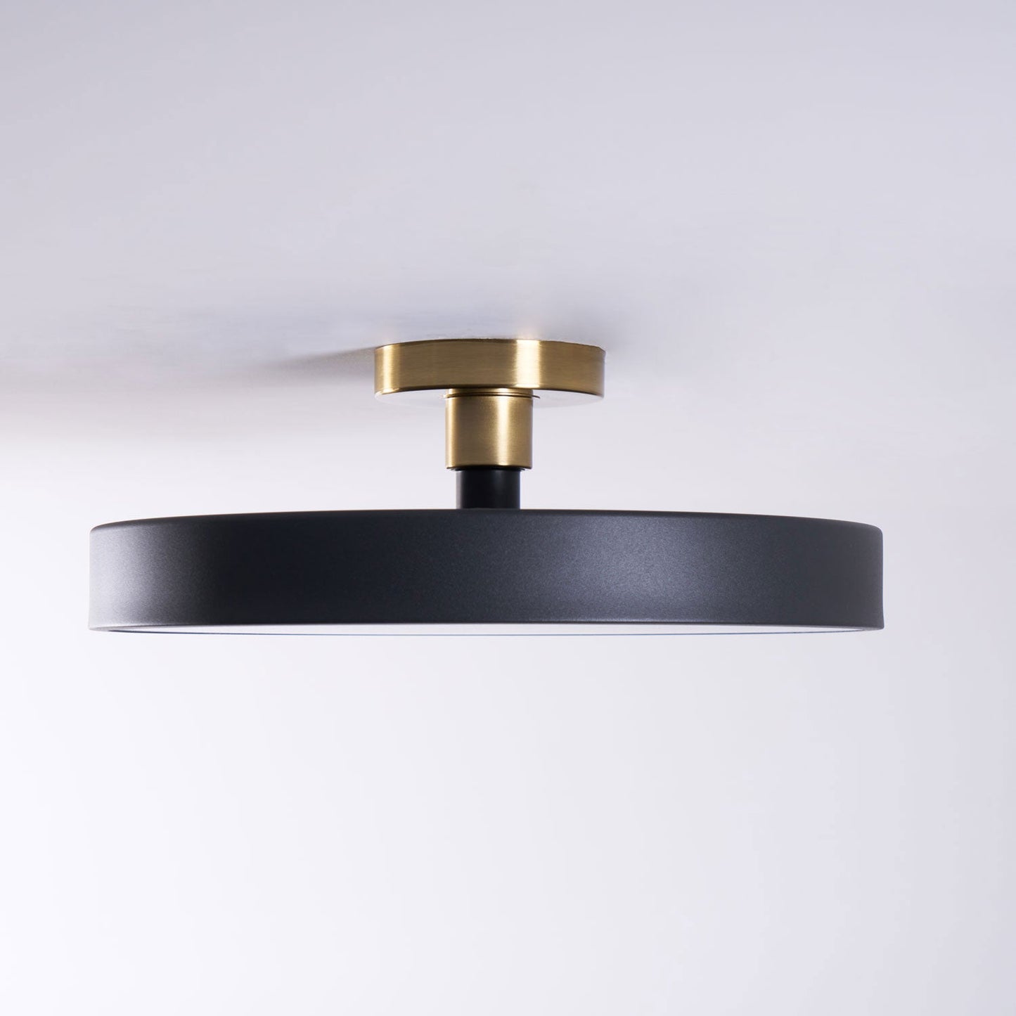 Isla Flush Mount Ceiling Lamp | Black and Gold Metal | 30cm or 40cm Diameter