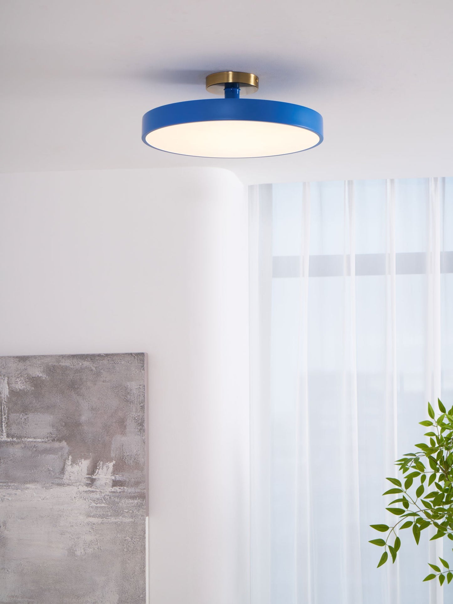 Isla Flush Mount Ceiling Lamp | Black and Gold Metal | 30cm or 40cm Diameter