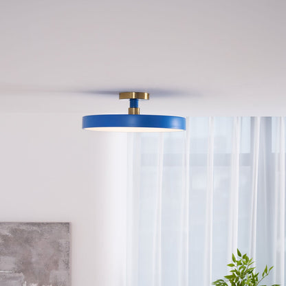 Isla Flush Mount Ceiling Lamp | Black and Gold Metal | 30cm or 40cm Diameter
