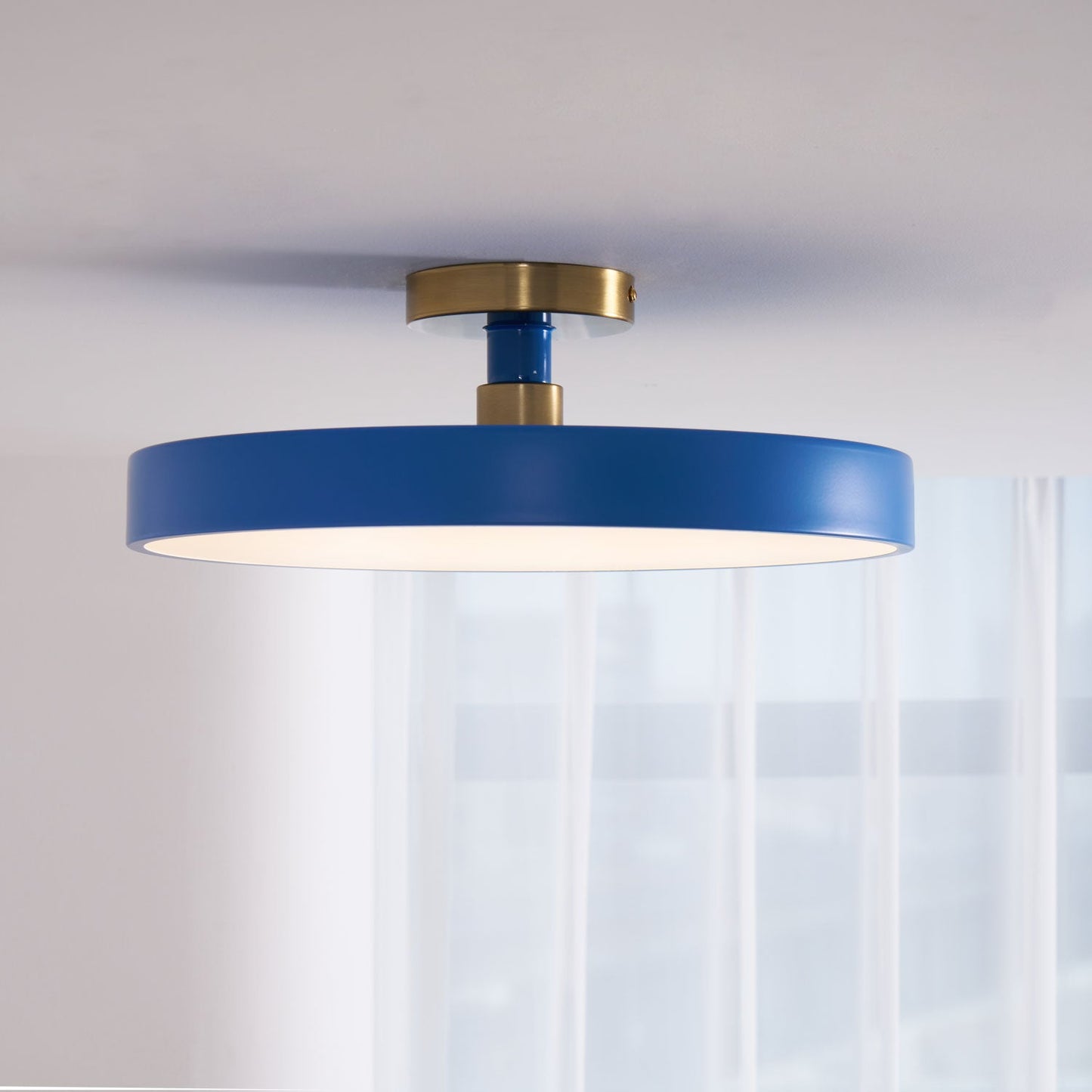 Isla Flush Mount Ceiling Lamp | Black and Gold Metal | 30cm or 40cm Diameter