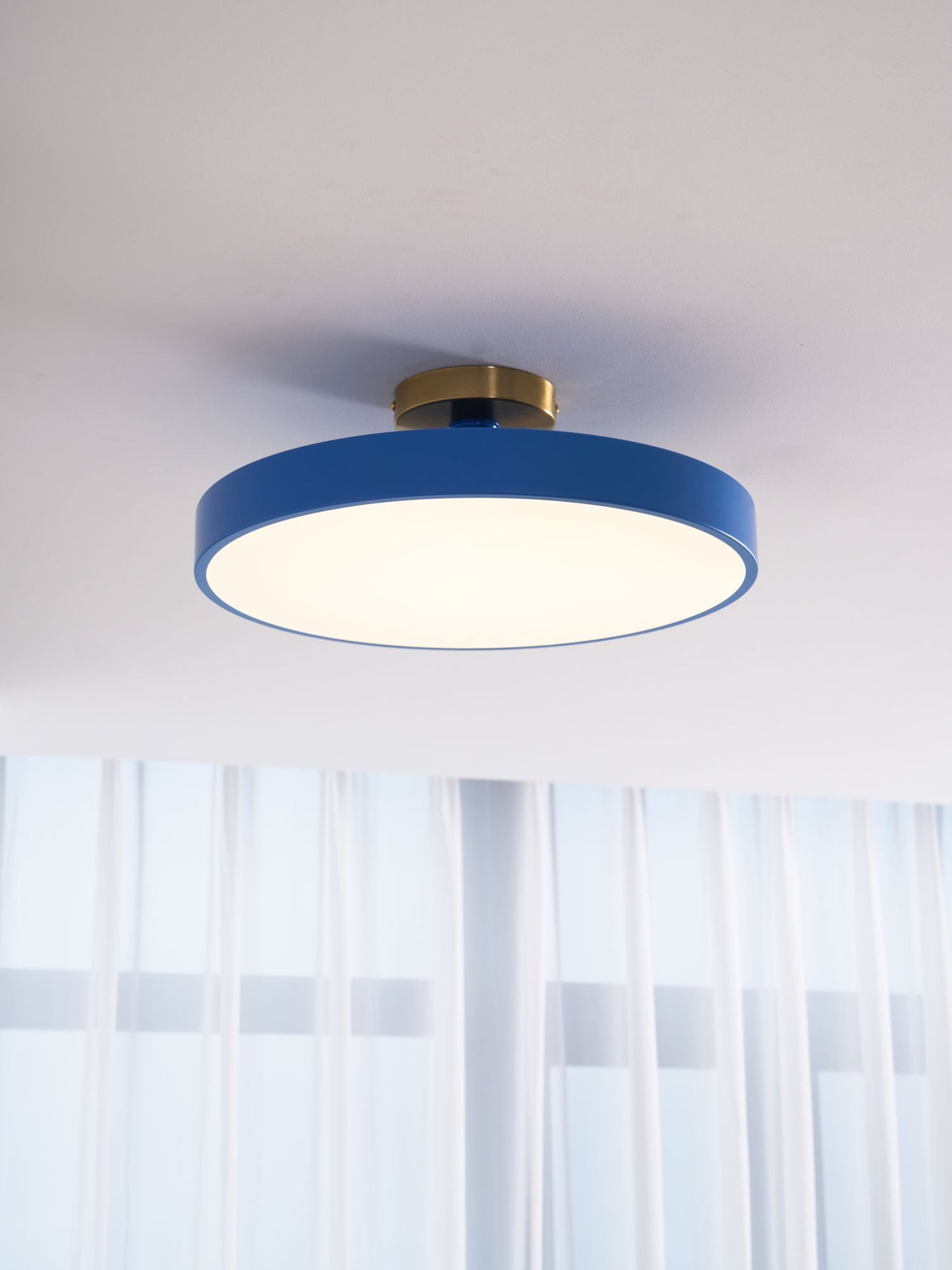 Isla Flush Mount Ceiling Lamp | Black and Gold Metal | 30cm or 40cm Diameter