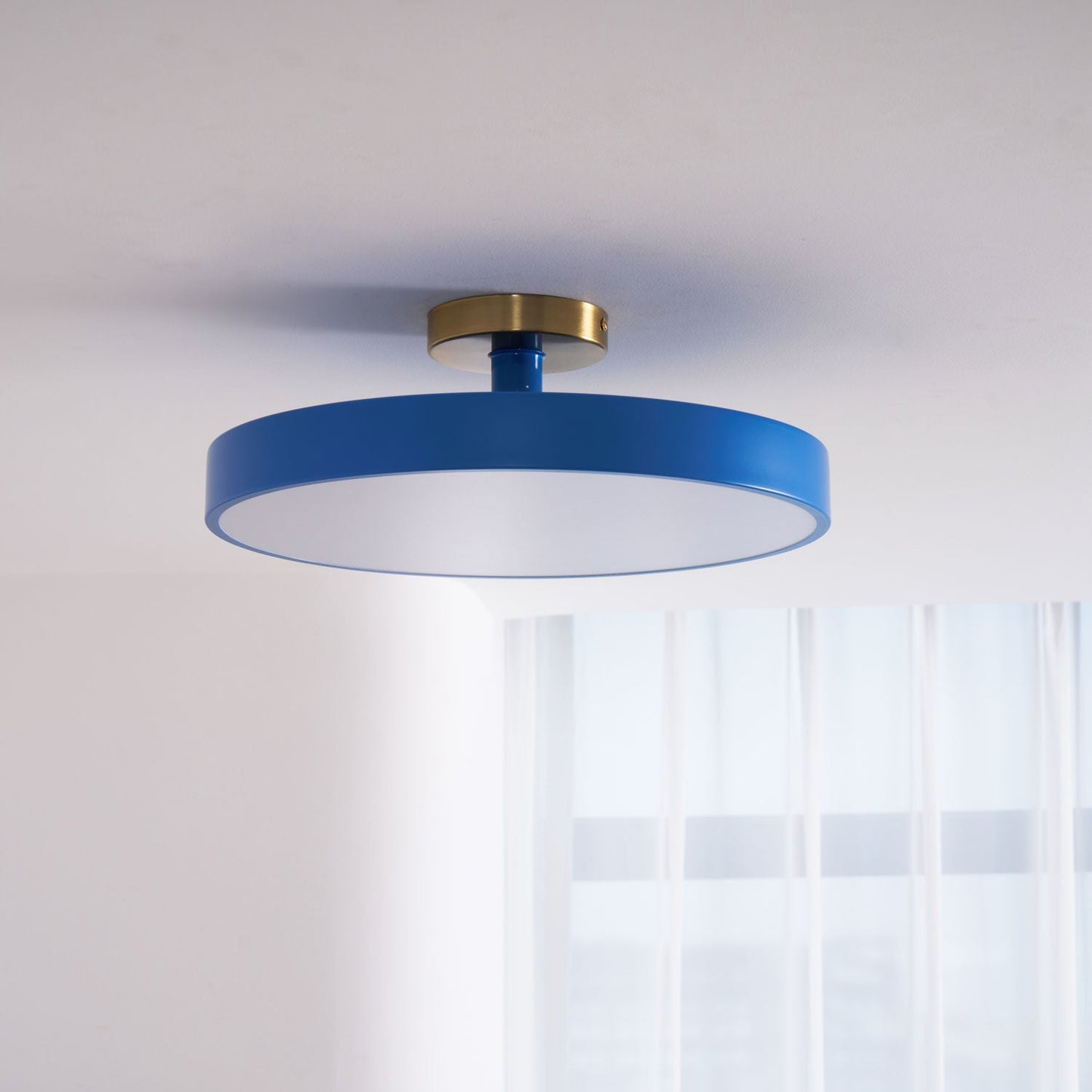 Isla Flush Mount Ceiling Lamp | Black and Gold Metal | 30cm or 40cm Diameter