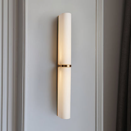 Ivory Glow Wall Sconce | Brass, Glass, Metal | White Shade