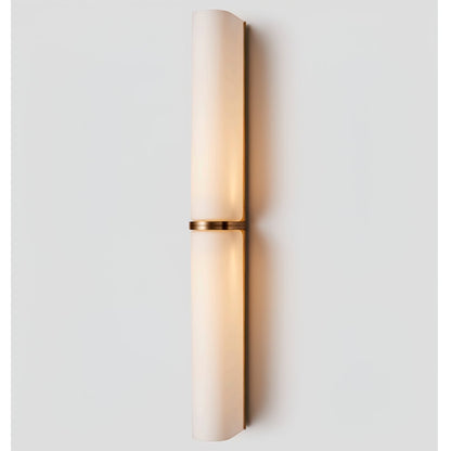 Ivory Glow Wall Sconce | Brass, Glass, Metal | White Shade