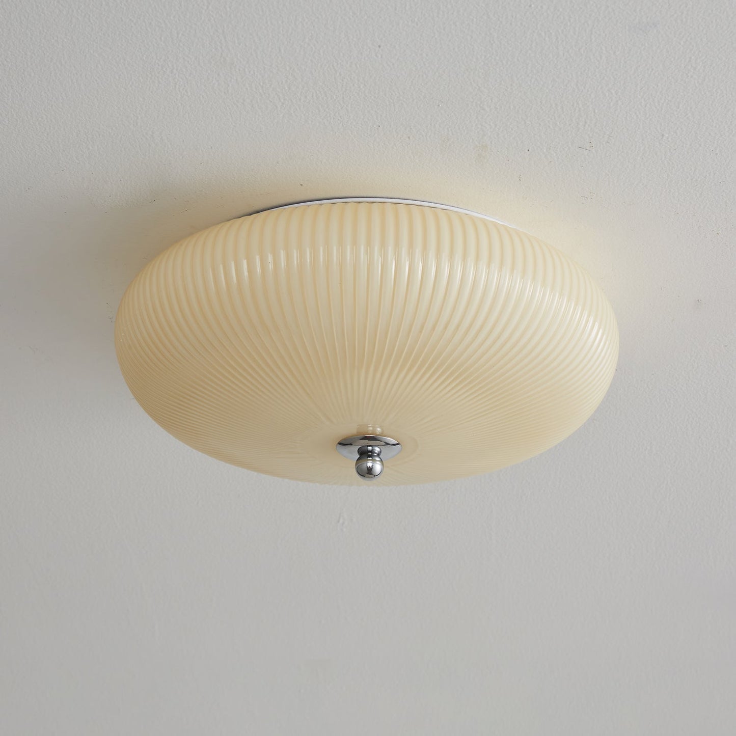 Ivory Ripple Ceiling Light | Metal & Glass | Cream