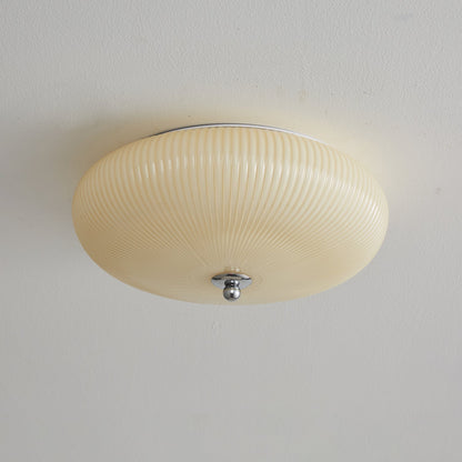 Ivory Ripple Ceiling Light | Metal & Glass | Cream