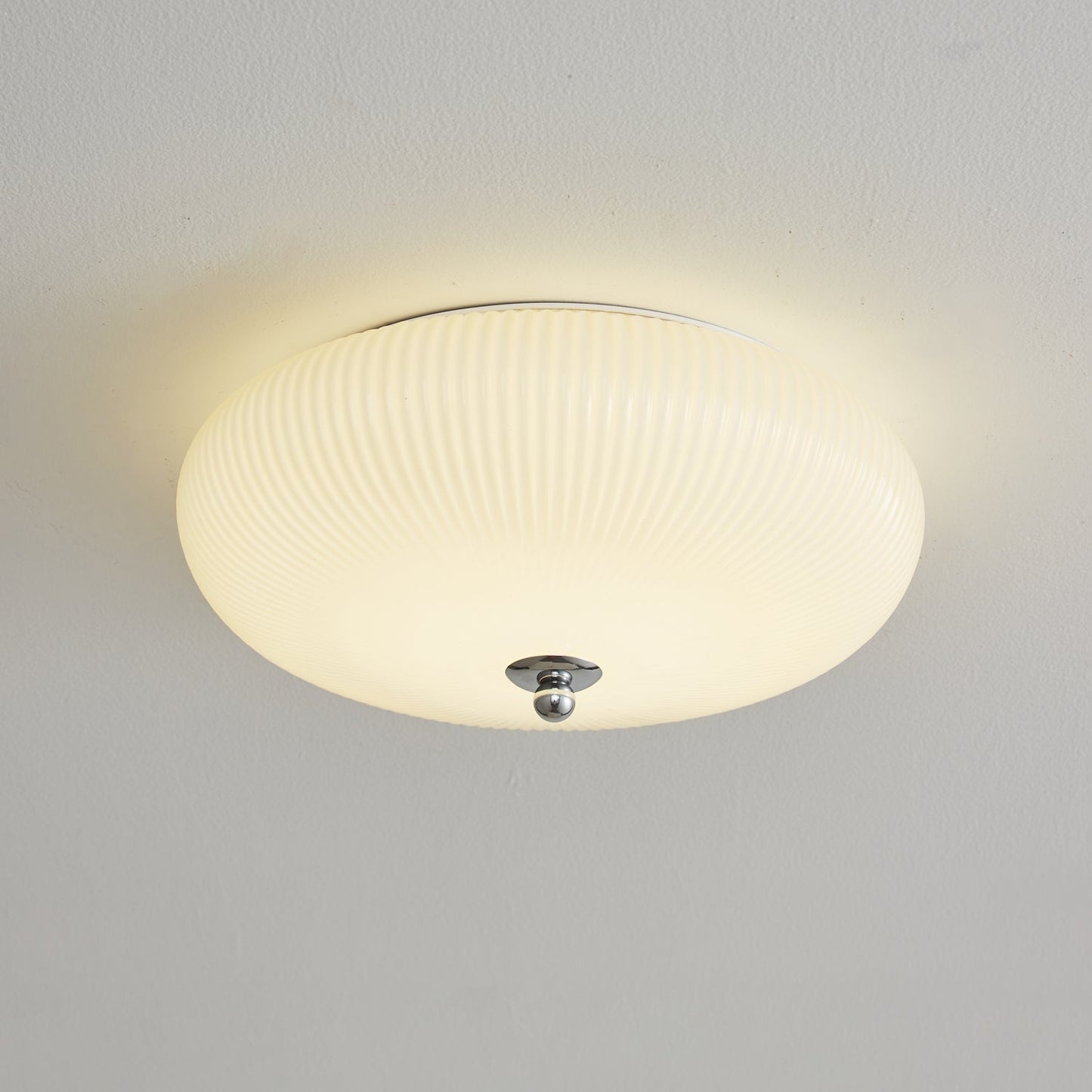 Ivory Ripple Ceiling Light | Metal & Glass | Cream