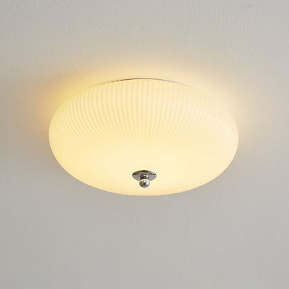 Ivory Ripple Ceiling Light | Metal & Glass | Cream