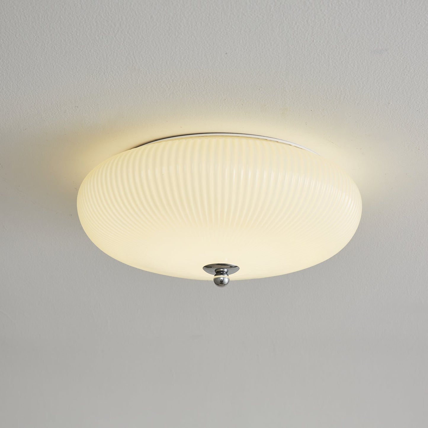 Ivory Ripple Ceiling Light | Metal & Glass | Cream