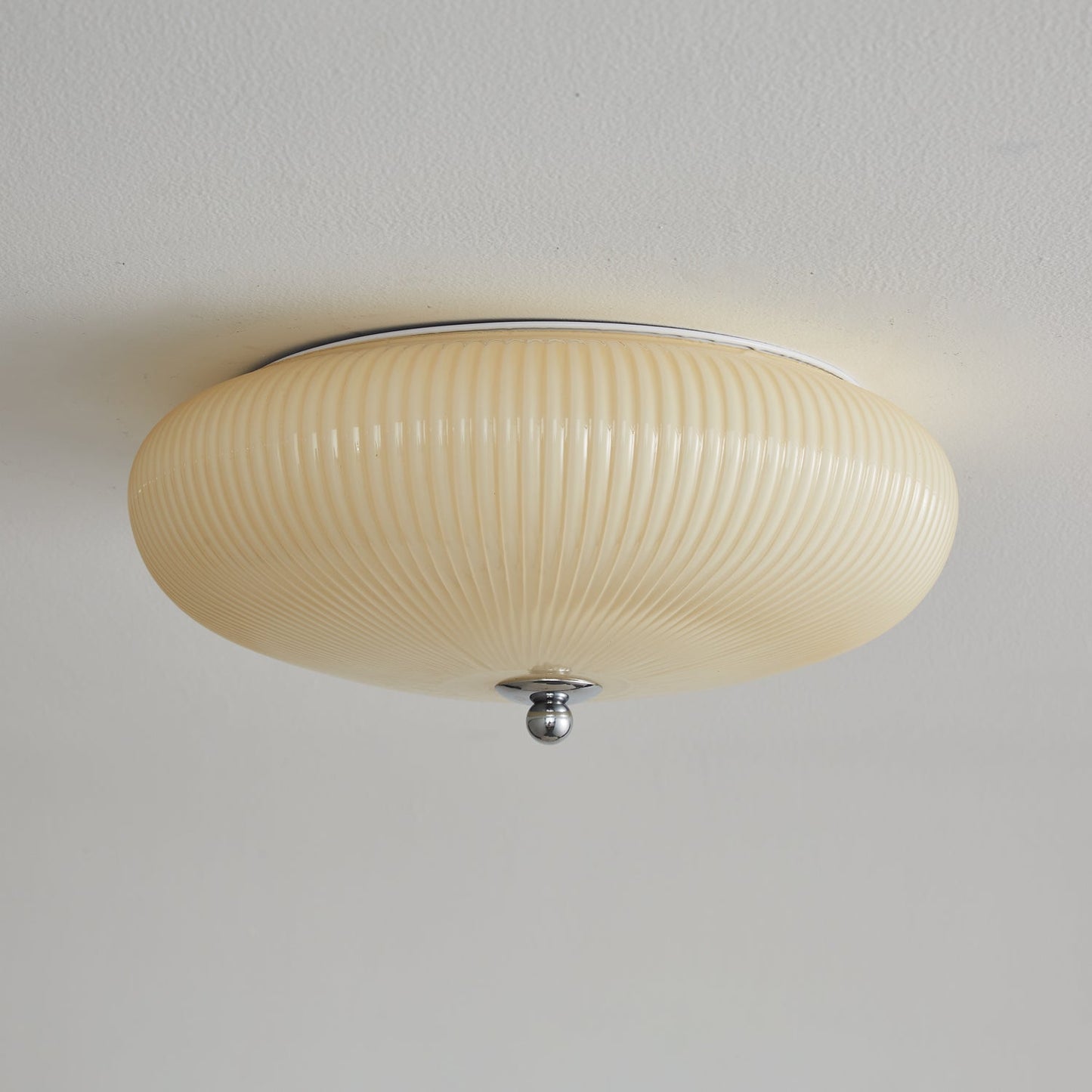 Ivory Ripple Ceiling Light | Metal & Glass | Cream