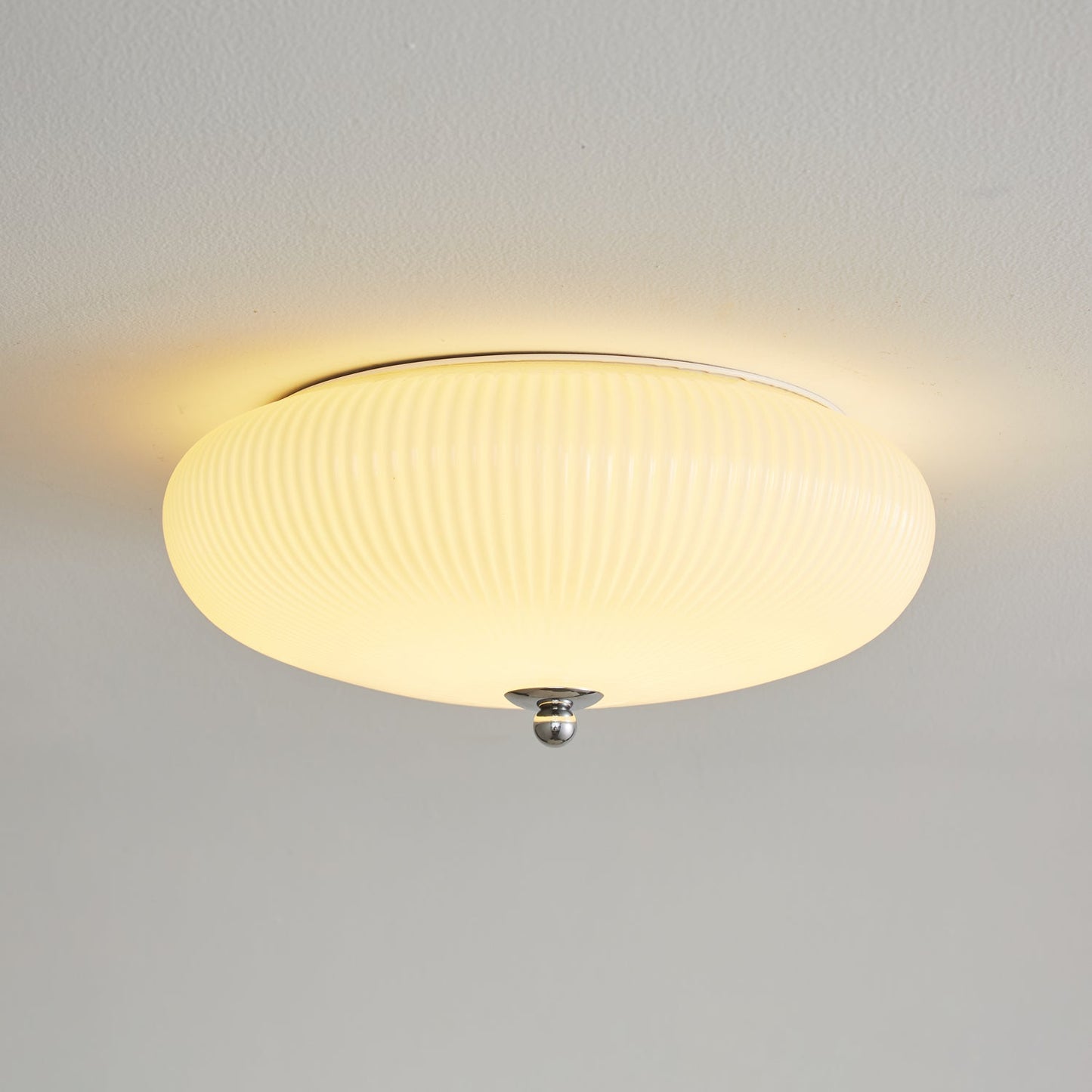 Ivory Ripple Ceiling Light | Metal & Glass | Cream