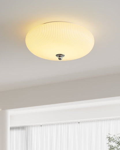 Ivory Ripple Ceiling Light | Metal & Glass | Cream