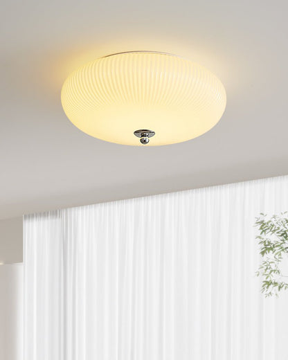 Ivory Ripple Ceiling Light | Metal & Glass | Cream