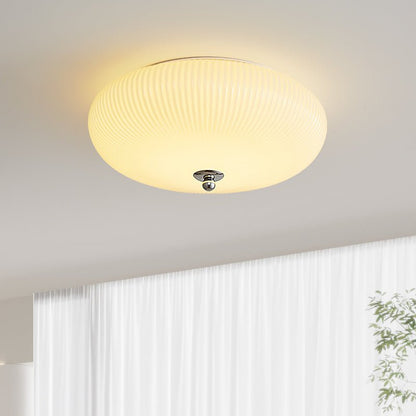 Ivory Ripple Ceiling Light | Metal & Glass | Cream
