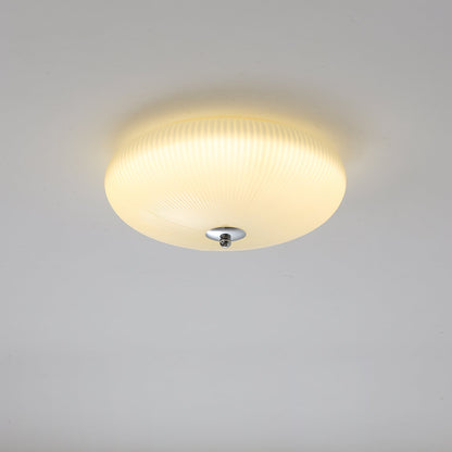 Ivory Ripple Ceiling Light | Metal & Glass | Cream