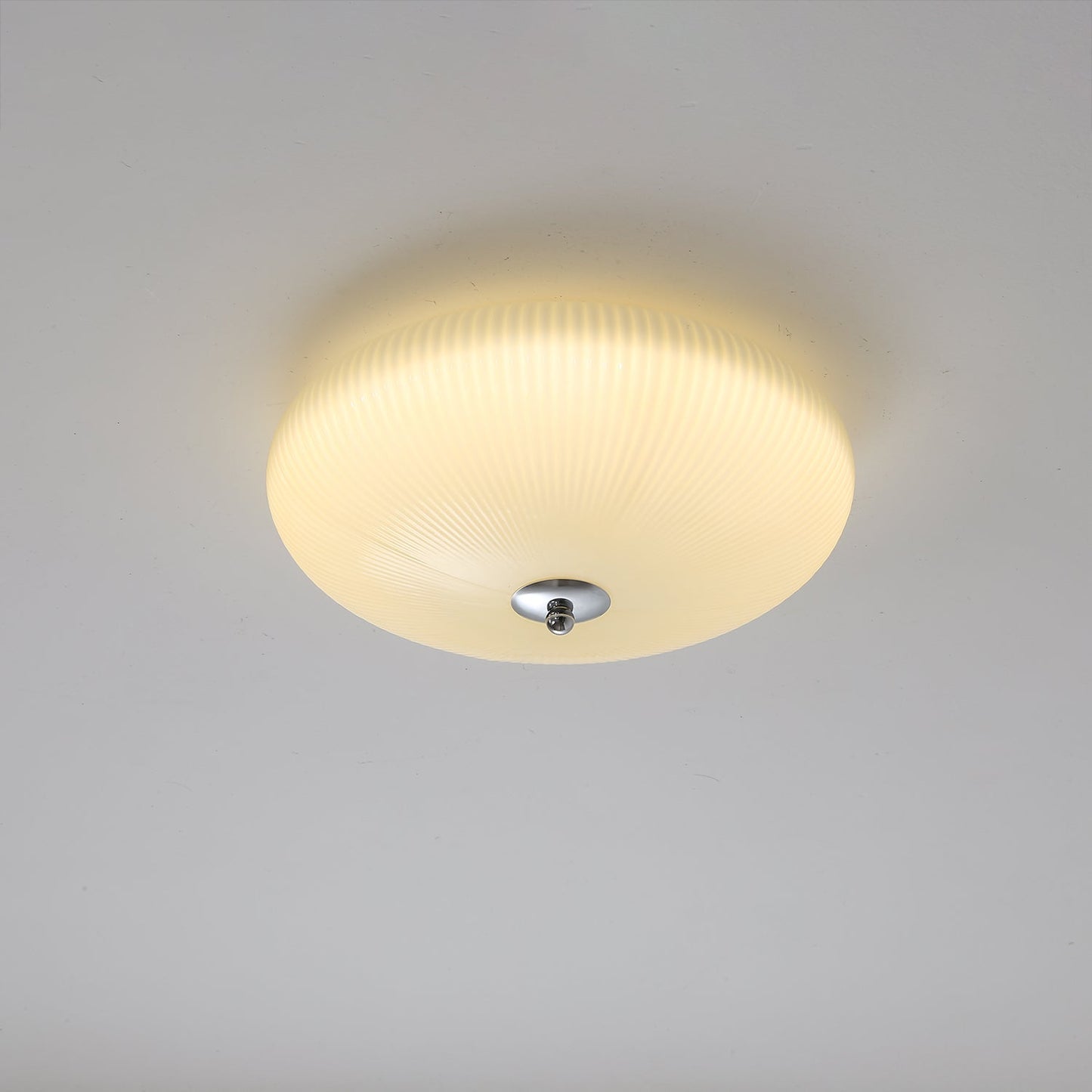 Ivory Ripple Ceiling Light | Metal & Glass | Cream