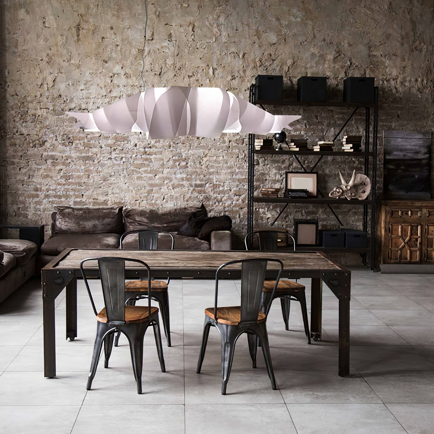 Caterpillar Chandelier | White PVC & Metal | 120cm/150cm Diameter