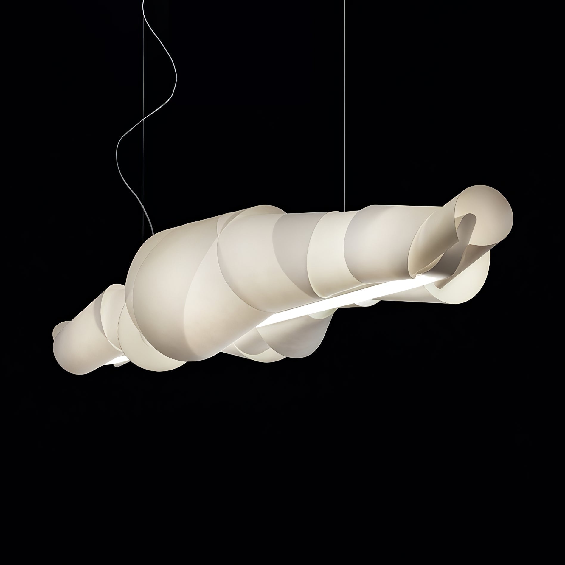 Caterpillar Chandelier | White PVC & Metal | 120cm/150cm Diameter