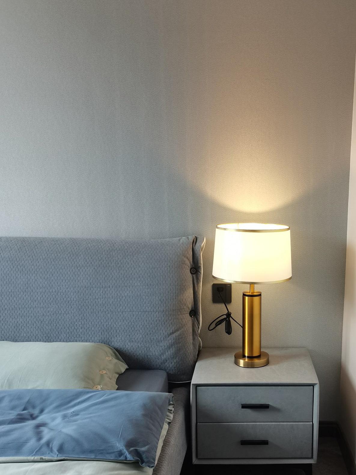 Jaspar Table Lamp | Metal & Fabric | Gold Finish with Black Shade